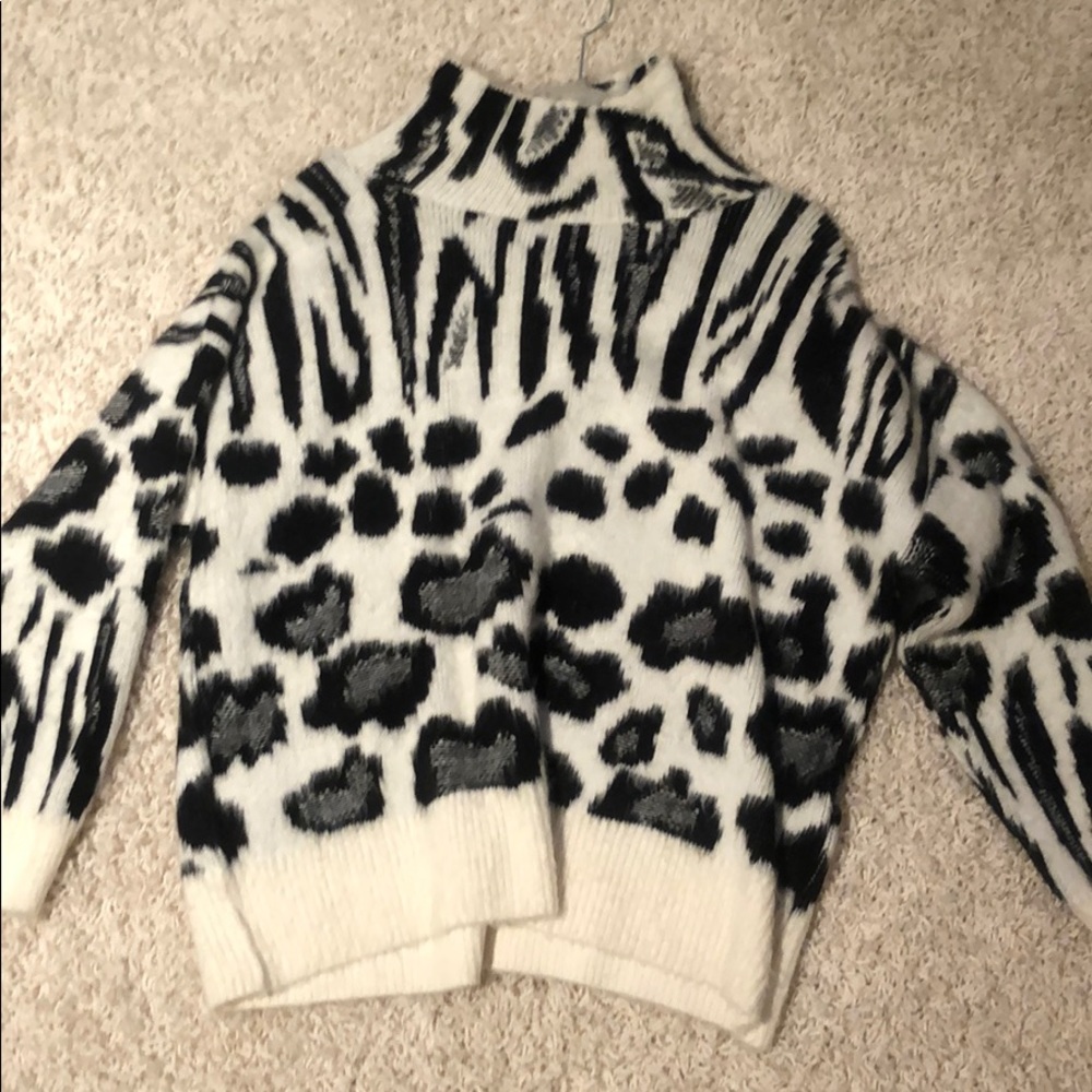 Zebra turtleneck sweater